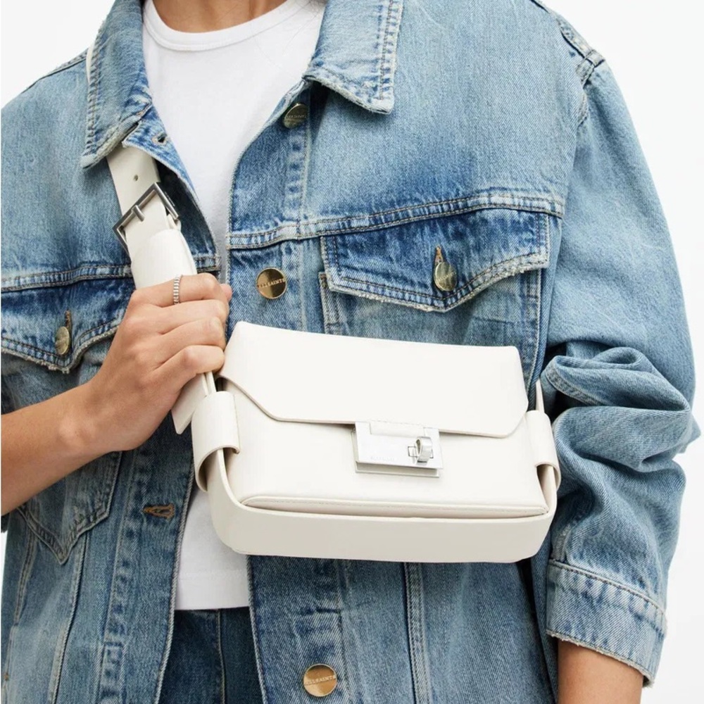 All Saints Frankie Cream Crossbody Bag